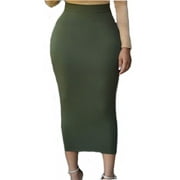 EYIIYE Lady Muslim Thick Bodycon Slim High Waist Stretch Long Maxi Women Pencil Skirt S-2XL