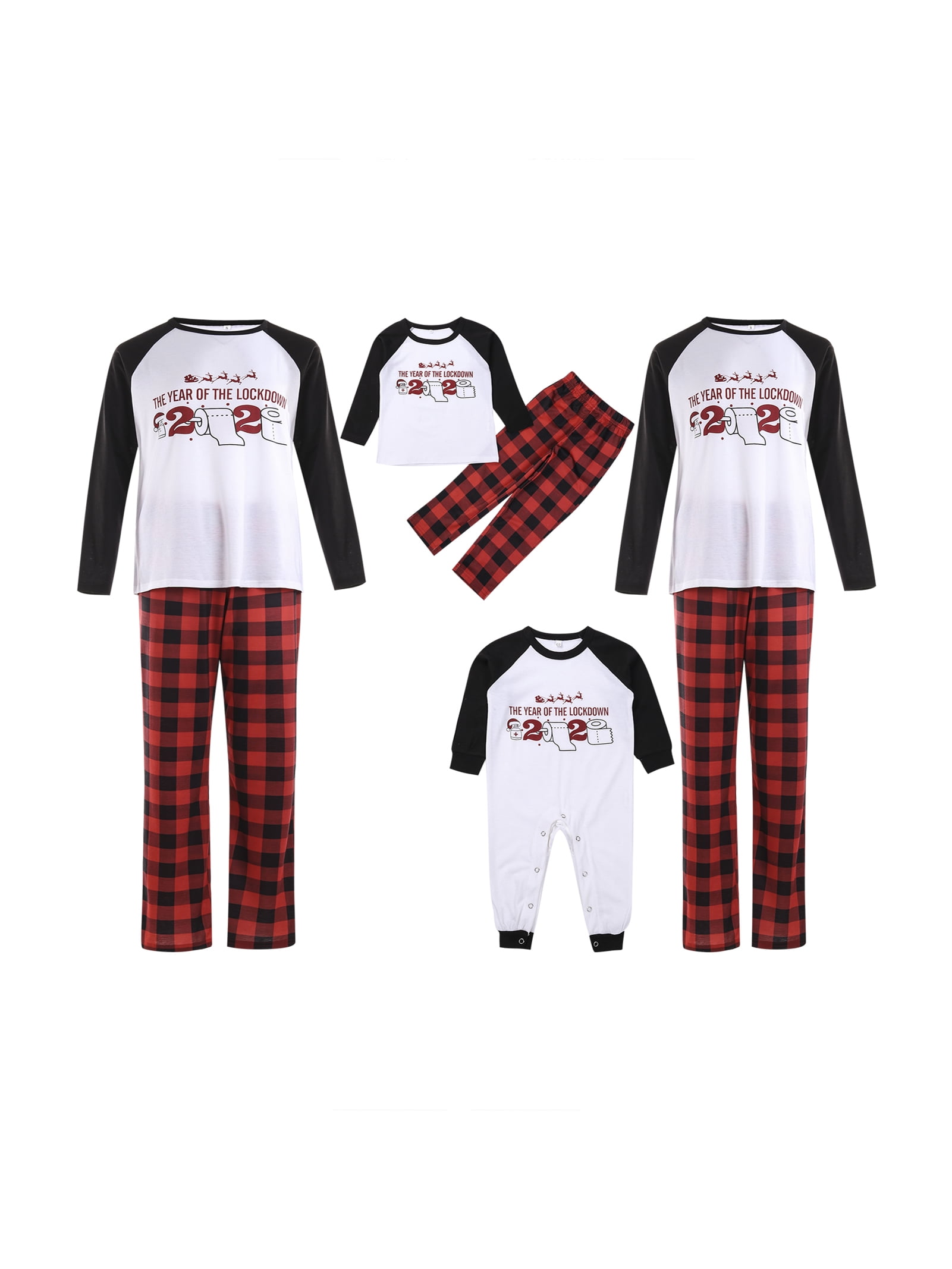 EYIIYE Matching Family Christmas Pajamas Sets Long Sleeve T Shirt and Long Pants PJS Family Set Sleepwear