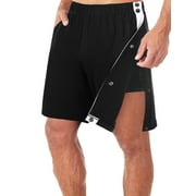 EYIIYE Tear Away Shorts for Men Post Surgery Adaptive Clothing Wide Leg Snap Loose Fit Shorts