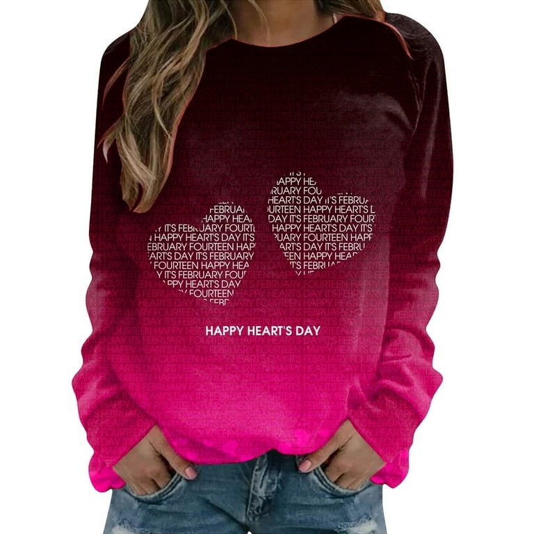 EYIIYE Valentine's Day Women Sweater Heart/ Angel Baby/ Letter