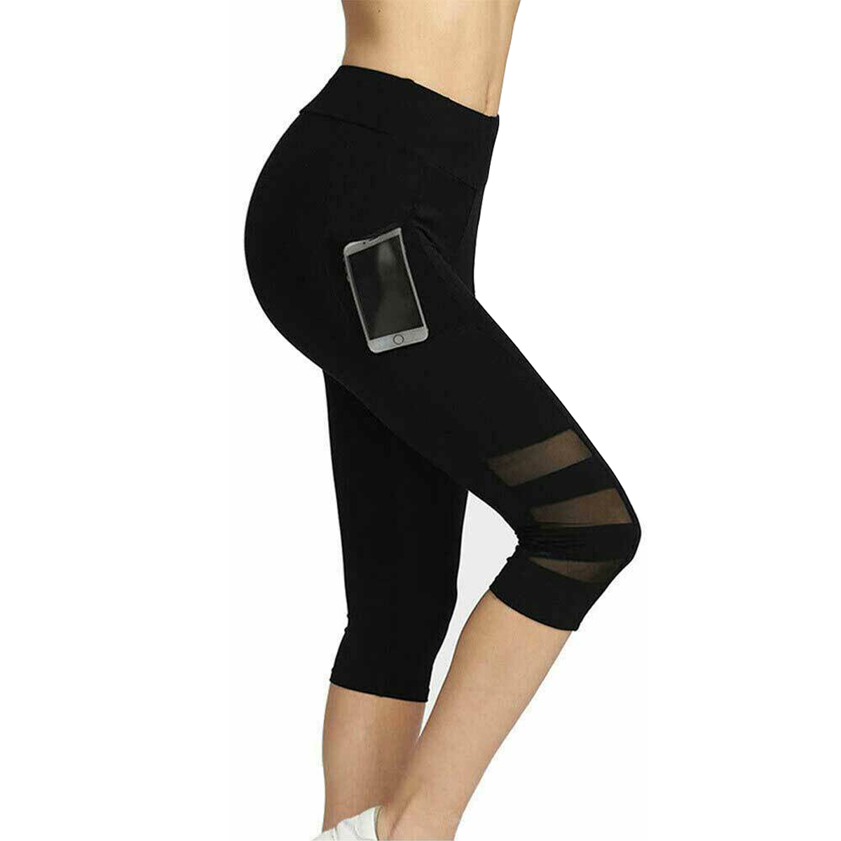 Women 3/4 Capri Yoga Pants Gym Fitness Sports Cropped Leggings