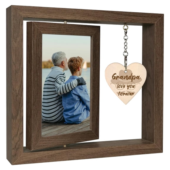 EYITUPC Grandpa Love You Forever Picture Frame Grandfather Birthday Father's Day Gifts from Grandchildren, Display Two 4x6 A101