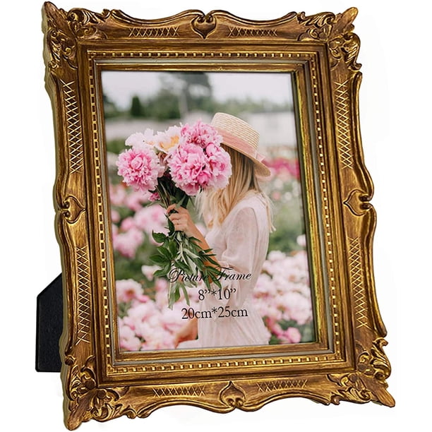 EYMPEU 8x10 Picture Frame Gold, Ornate Antique Photo Frame Vertical and ...
