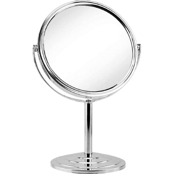 EYMPEU Double Sided Magnifying Makeup Mirror, 7 Inch Swivel Portable Vanity Mirror 3X Magnification for Table Standing, Clear