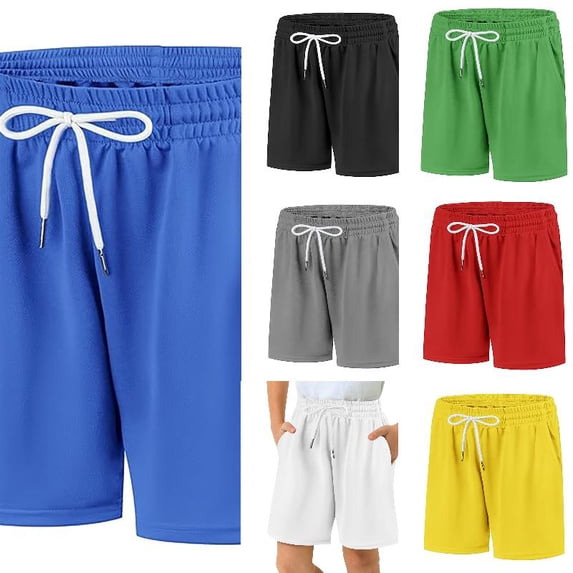 EYNMVR Athletic Shorts for Boys Mesh Basketball Shorts Elastic Waist Quick Dry Sport Gym Active Short with Pockets Kids 12-13 Years