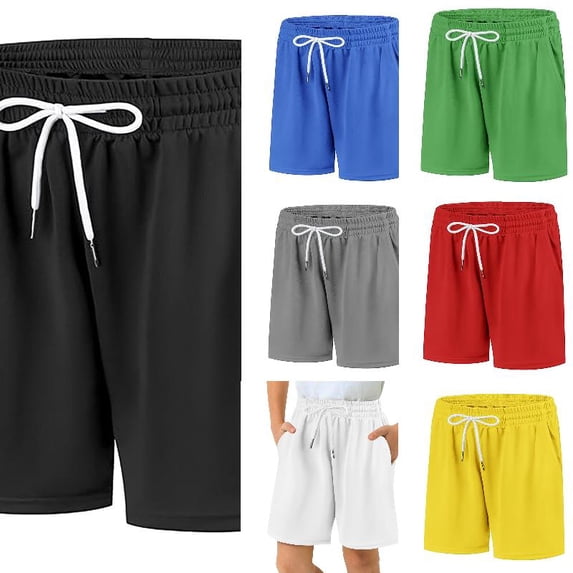 EYNMVR Athletic Shorts for Boys Mesh Basketball Shorts Elastic Waist Quick Dry Sport Gym Active Short with Pockets Kids 8-9 Years