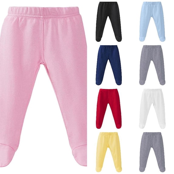 EYNMVR Baby Footed Pants Soft Cotton Spandex Pants with Feet Pull on Bottoms for Infant Unisex Baby Boys Girls 0-3 Months