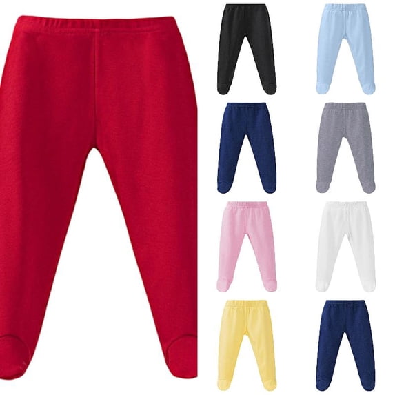 EYNMVR Baby Footed Pants Soft Cotton Spandex Pants with Feet Pull on Bottoms for Infant Unisex Baby Boys Girls 9-12 Months