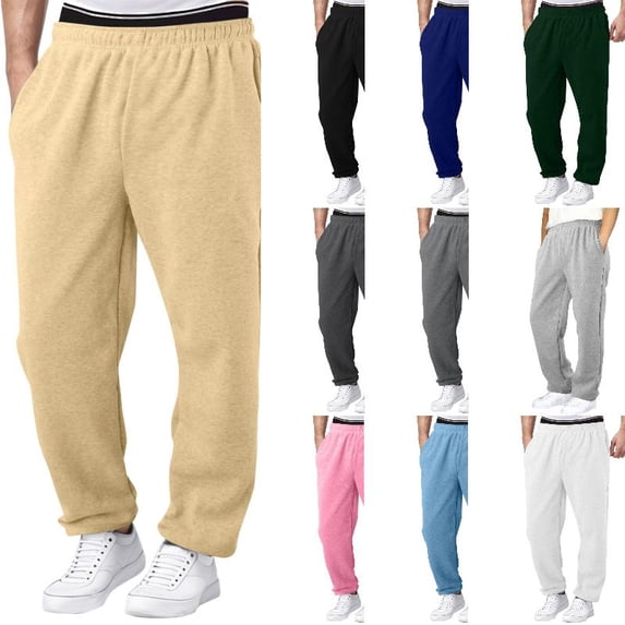 EYNMVR Boys Baggy Sweatpants Straight Leg Open Bottom Casual Pants Elastic Waist Athletic Joggers Sweat Pants with Pockets 15-16 Years