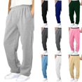 thumbnail image 1 of EYNMVR Boys Baggy Sweatpants Straight Leg Open Bottom Casual Pants Elastic Waist Athletic Joggers Sweat Pants with Pockets 9-10 Years, 1 of 6