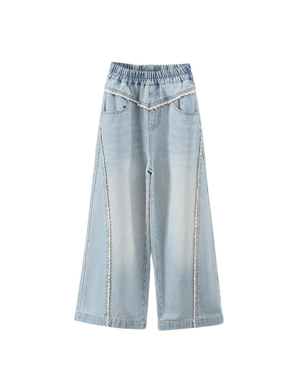 Boys Destroyed Light Wash Denim Jeans Slim Stretch Fashion Bottoms 8-10 Years