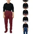 thumbnail image 1 of EYNMVR Boys Footed Sweatpants with Sherpa Fleece Lined Feet, Elastic Waist Soft and Warm Footing Pajamas Pants 5-6 Years, 1 of 9