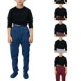 thumbnail image 1 of EYNMVR Boys Footed Sweatpants with Sherpa Fleece Lined Feet, Elastic Waist Soft and Warm Footing Pajamas Pants 7-8 Years, 1 of 8