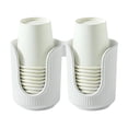 thumbnail image 1 of EYNMVR Ceramic Bathroom Cup Dispenser with Stylish Vertical Stripes - Disposable Mouthwash Cup Holder Holds 3-4oz Paper Cups for Rinsing Cups on Bathroom, 1 of 9