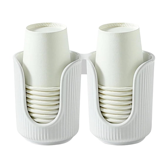 EYNMVR Ceramic Bathroom Cup Dispenser with Stylish Vertical Stripes - Disposable Mouthwash Cup Holder Holds 3-4oz Paper Cups for Rinsing Cups on Bathroom