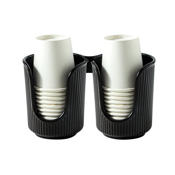 EYNMVR Ceramic Bathroom Cup Dispenser with Stylish Vertical Stripes - Disposable Mouthwash Cup Holder Holds 3-4oz Paper Cups for Rinsing Cups on Bathroom