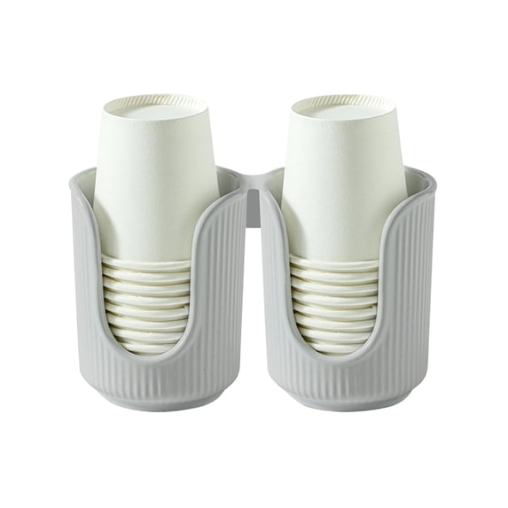 EYNMVR Ceramic Bathroom Cup Dispenser with Stylish Vertical Stripes - Disposable Mouthwash Cup Holder Holds 3-4oz Paper Cups for Rinsing Cups on Bathroom