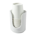 thumbnail image 1 of EYNMVR Ceramic Bathroom Cup Dispenser with Stylish Vertical Stripes - Disposable Mouthwash Cup Holder Holds 3-4oz Paper Cups for Rinsing Cups on Bathroom, 1 of 9