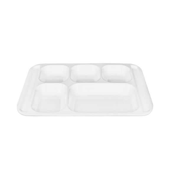EYNMVR Divided Cafeteria Tray, 6‑Compartment Melamine Lunch Tray, Multi‑Section Food Serving Plate for School Canteen Restaurant Home Use