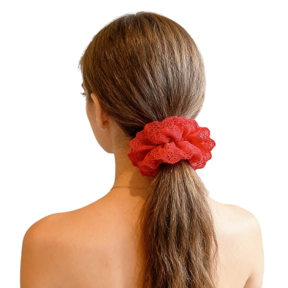 EYNMVR Lace Scrunchies, Elastic Hair Ties Ropes, Ponytail Holder Hair Accessories for Ladies Girls