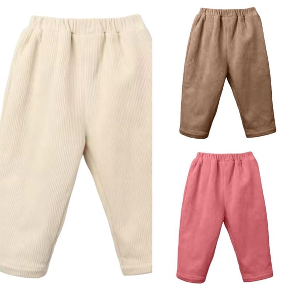 EYNMVR Newborn Infant Girls Pants Baby Girls Pant Cotton Solid Ribbed Pants Girls Bottoms Pull On Leggings Joggers 2-3 Years