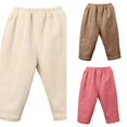 thumbnail image 1 of EYNMVR Newborn Infant Girls Pants Baby Girls Pant Cotton Solid Ribbed Pants Girls Bottoms Pull On Leggings Joggers 3-4 Years, 1 of 4