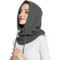 thumbnail image 1 of EYNMVR Oversize Hooded Scarf Hat Knit Balaclava for Women Men Winter Neck Gaiters Beanie Skull Cap Drawstring Neck Warmer, 1 of 5