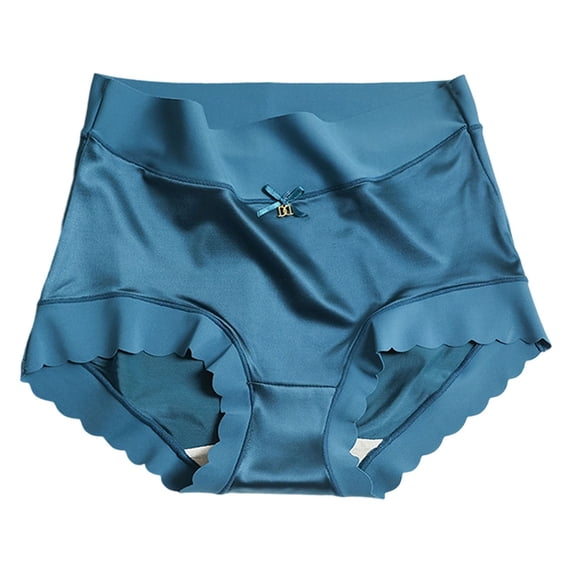 EYNMVR Seamless Underwear for Women High Waisted No Show Satin Panties,Ice Silk and Soft Smoothing Ladies Brielf Multipack