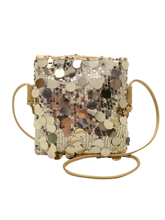 Shinny Silver Black Sequin Bag Bucket Purse Handbag Shoulder Bags Crossbody Bag Party Prom Crossbody Bag for Women