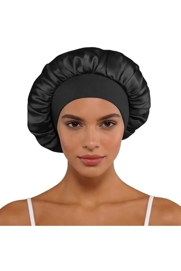 Silk Bonnet for Men Women Hair Bonnet for Sleeping,High Elasticity Wide Soft Band Sleep Cap for Curly Hair Braids