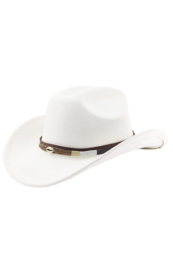 Western Cowboy Hat for Men Women Wide Brim Suede Cattleman Cowgril Hats
