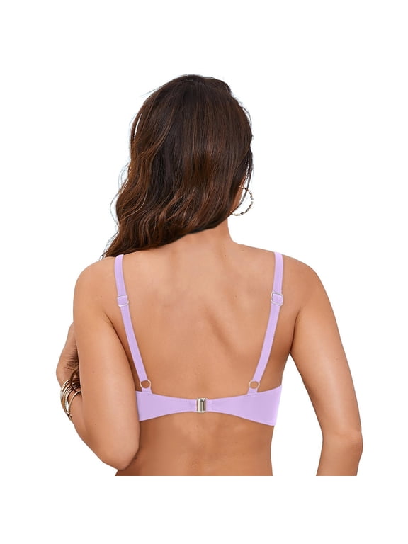 Women Underwire Bikini Top - Push Up Swimsuit Top Bra Padded Bathing Suit 2026 Twist Front Swimwear