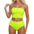 thumbnail image 1 of EYNMVR Women's Bandeau Bikini Sets Removable Straps Lace Up Swimsuits High Waisted Two Piece Bathing Suits, 1 of 5