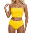 thumbnail image 1 of EYNMVR Women's Bandeau Bikini Sets Removable Straps Lace Up Swimsuits High Waisted Two Piece Bathing Suits, 1 of 4