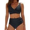 thumbnail image 1 of EYNMVR Women's Bikini Sets High Waisted Swimsuit Underwire Adjustable Straps Twisted Hook Full Coverage Bottom, 1 of 5