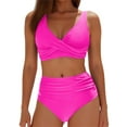 thumbnail image 1 of EYNMVR Women's Bikini Sets High Waisted Swimsuit Underwire Adjustable Straps Twisted Hook Full Coverage Bottom, 1 of 5