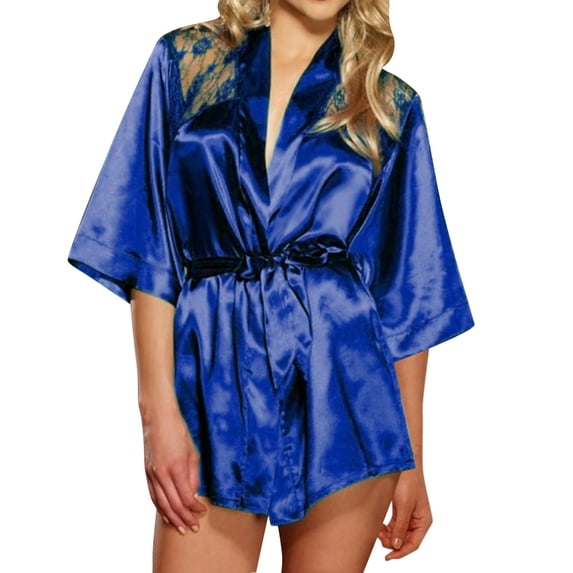 EYNMVR Women's Bride Bridesmaids Silky Robe Satin Kimono Robes