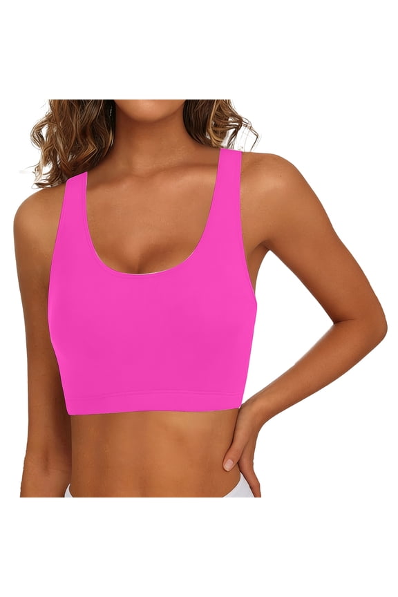 Women's Cotton U Neck Crop Top Sleeveless Shirt, Ribbed Slim Fit Breathable Daily Casual Basic Tank Vest
