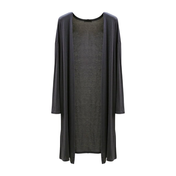 EYNMVR Women's Long Sleeve Open Front Drape Lightweight Knit Cardigan