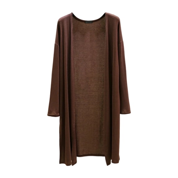 EYNMVR Women's Long Sleeve Open Front Drape Lightweight Knit Cardigan