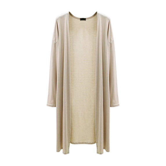 EYNMVR Women's Long Sleeve Open Front Drape Lightweight Knit Cardigan