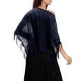 thumbnail image 1 of EYNMVR Women's Triangle Lace Shawls Wraps For Bride Wedding Floral Lightweight Fringe Scarf For Evening Party Dress, 1 of 4