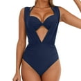 thumbnail image 1 of EYNMVR Womens Halter 2 Piece Push Up Swimsuit High Waisted Tummy Control High Cut Bikini Ruched Suspenders, 1 of 8