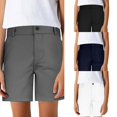 thumbnail image 1 of EYNMVR Youth Boys Golf Shorts Stretch School Uniform Clothes Kids Flat Front Dress Chino Hybrid Twill Casual Shorts Pockets 9-10 Years, 1 of 9