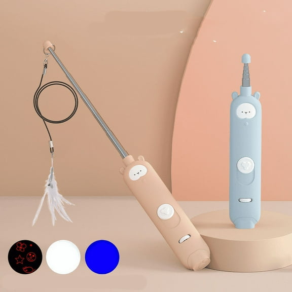 EYS Multifunctional Unique Design Cat Teaser Wand with ( UV light , Laser Point Light,Flashlight)