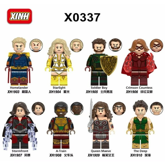 EYUCDVC 8 Pcs The Boys Character Mini-Block Building Set, Including Starlight,Homelander,A-Train, Creative Ideal Toy for Fans.