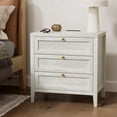 thumbnail image 1 of EYYTHUNG 3 Drawer Nightstand with Charging Station, Farmhouse Large Bedside End Table with Storage Drawers, Modern Wood Night Stand, Antique White, 1 of 6