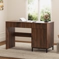 thumbnail image 1 of EYYTHUNG 47" Fluted Executive Desk, Modern Wood Home Office Desk with Charging Station, Drawer & Cabinet, Computer Writing Desk, 1 of 7