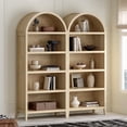 thumbnail image 1 of EYYTHUNG 5 Tier Arched Bookshelf Set of 2, 71" Tall Bookcase with Adjustable Shelves Wooden Storage & Display Cabinet, Freestanding Kitchen Pantry Organizer, 1 of 7