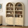 thumbnail image 1 of EYYTHUNG 71" Tall Arched Cabinet Set of 2, 4-Tier Storage Cabinet with 3 Drawers and Shelves, Modern Farmhouse Arched Bookcase Boho Kitchen Pantry Cabinet, 1 of 6
